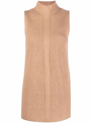 Calvin Klein roll neck ribbed vest - Brown