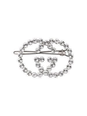 Gucci GG crystal-embellished hair clip - Metallic
