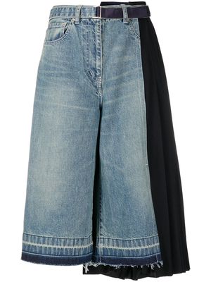 sacai cropped wide-leg jeans - Blue