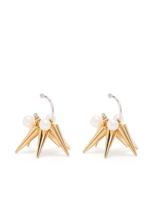 E.M. spike pearl earrings - Gold