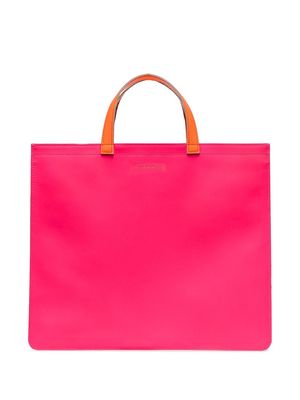 Comme Des Garçons Wallet colour-block square tote bag - Pink