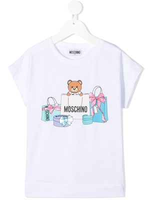 Moschino Kids Teddy Bear print T-shirt - White