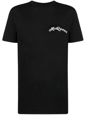 Alexander McQueen logo-embroidered T-shirt - Black