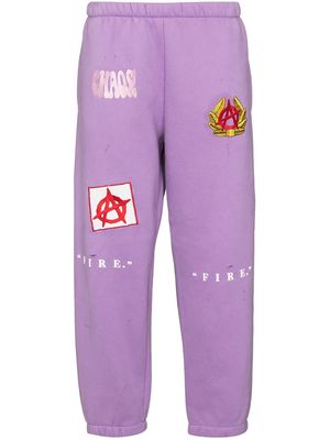 Natasha Zinko Fire wide leg track trousers - Purple
