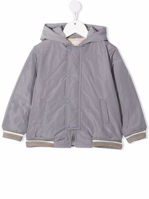 Patachou stripe-trim hooded jacket - Grey