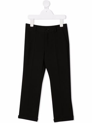 Versace Kids straight-leg cotton trousers - Black