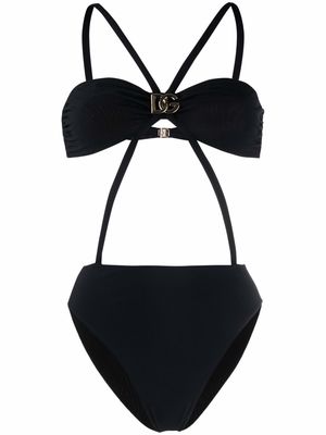 Dolce & Gabbana logo-plaque detail swimsuit - Black