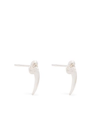 Claire English Scrimshaw stud earrings - Silver