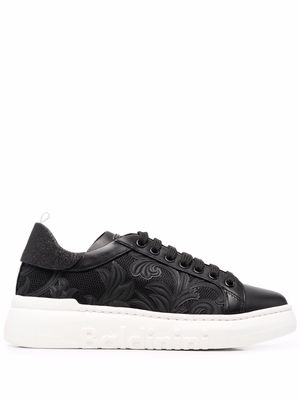 Baldinini floral embroidered sneakers - Black