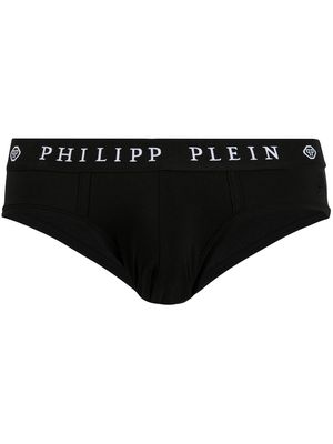 Philipp Plein logo embroidered briefs - Black