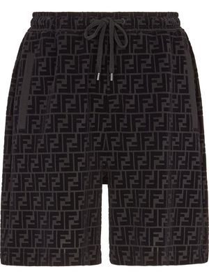 Fendi flocked drawstring shorts - Black