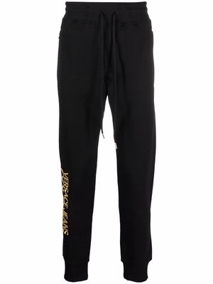 Versace Jeans Couture logo-embroidered jersey trousers - Black