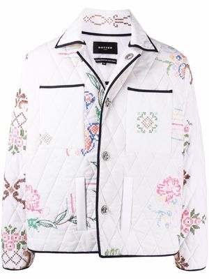 Botter quilted cross-stitch jacket - White