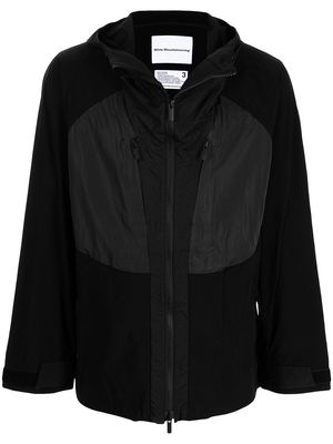 White Mountaineering hooded zip-up parka - Black
