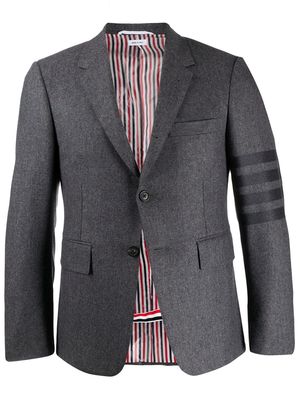 Thom Browne flannel classic tonal 4-bar sport blazer - Grey