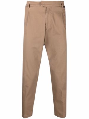 Low Brand tapered cotton-blend trousers - Brown