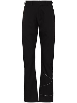 sulvam gabardine metallic line trousers - Black