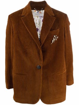 Golden Goose single-breasted corduroy blazer - Brown