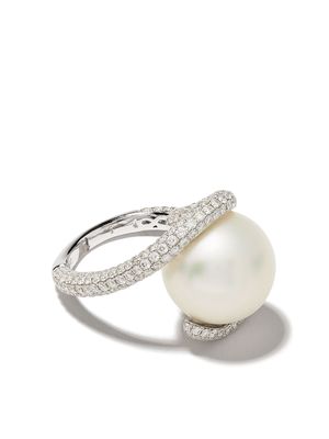 Yoko London 18kt white gold Mayfair South Sea pearl and diamond ring - 7