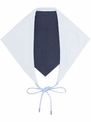 Barrie two-tone tie-fastening foulard - Blue