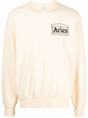 Aries chest-logo crewneck sweatshirt - Yellow