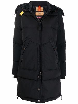 Parajumpers logo-patch hooded padded coat - Black