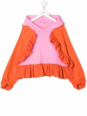 WAUW CAPOW by BANGBANG colour-block ruffled hoodie - Pink