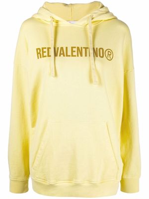 RED Valentino logo-print hoodie - Yellow