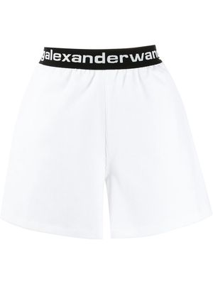 Alexander Wang elasticated waistband stretch-corduroy shorts - White