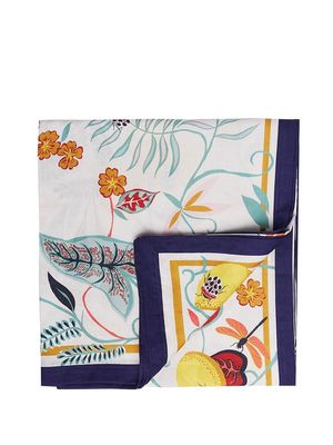 La DoubleJ floral-print linen tablecloth - White