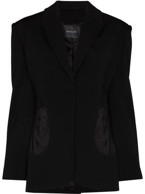 Mugler cut-out detail blazer jacket - Black