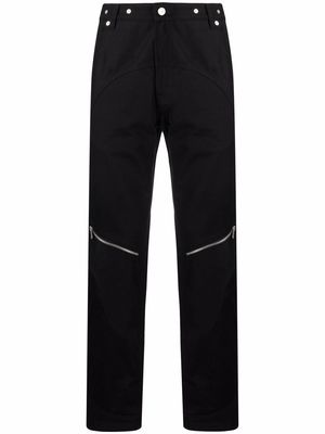 HELIOT EMIL zip-detailed straight-leg trousers - Black