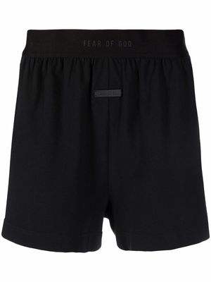 Fear Of God logo-waist slip-on deck shorts - Black