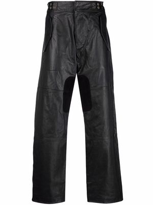 Diesel straight-leg leather trousers - Black