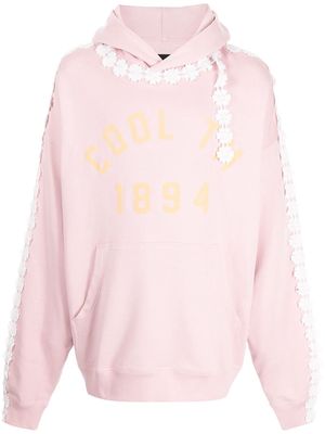 COOL T.M floral-embellished hoodie - Pink