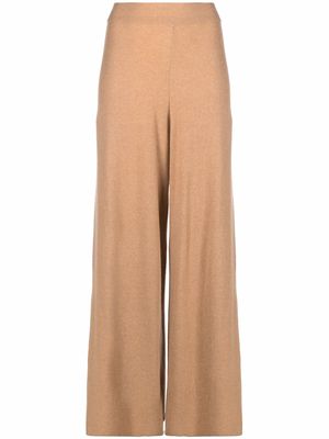CONCEPTO wide-leg knitted trousers - Brown