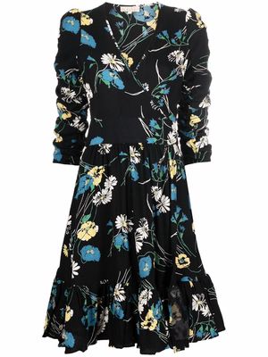 byTiMo floral-print wrap dress - Black