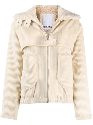 Kenzo panelled corduroy jacket - Neutrals