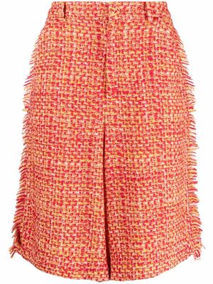A BETTER MISTAKE tweed wool-blend shorts - Red