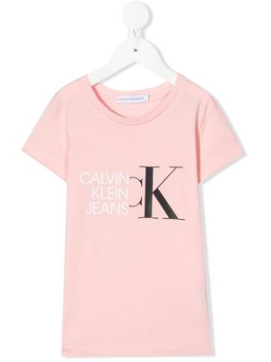 Calvin Klein Kids logo-print cotton T-shirt - Pink