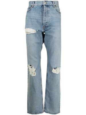 Balenciaga Destroyed Normal straight-leg denim jeans - Blue