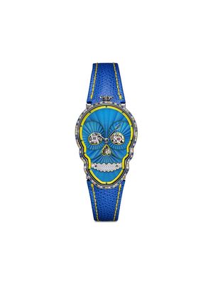 Fiona Kruger Petit Skull diamond watch - Blue