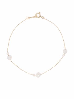 Mizuki 14kt yellow gold Kissing double floating pearl bracelet