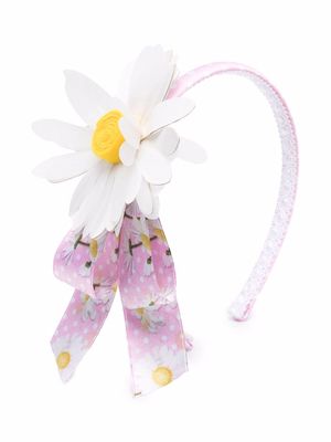 Monnalisa floral-appliqué hairband - Pink