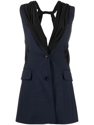 Nina Ricci draped collar single-breasted jacket - Blue