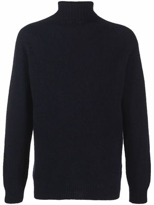 Sunspel roll neck knitted jumper - Blue