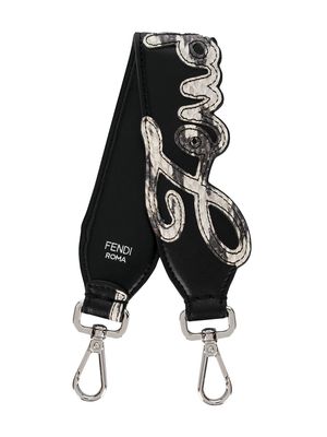 Fendi branded shoulder strap - Black