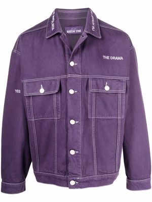 Etudes logo-embroidered denim jacket - Purple