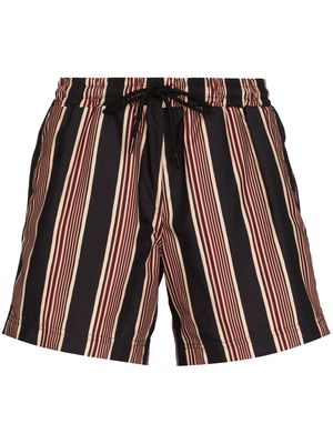 COMMAS Shadow vertical-stripe swim shorts - Black