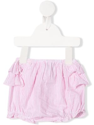 Siola striped ruffled bloomer shorts - Pink